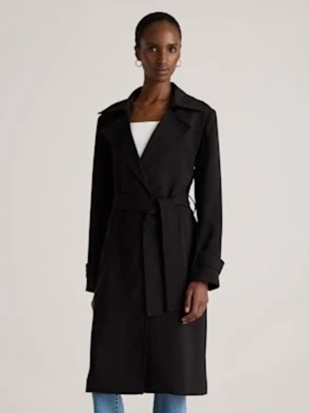 Quince Stretch Crepe Women's Trench Coat - Size L